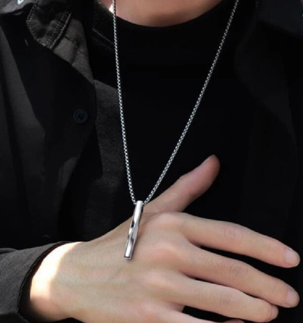 สร้อยคอโซ่ สเตนเลส จี้สี่เหลี่ยมผืนผ้า - Image 3