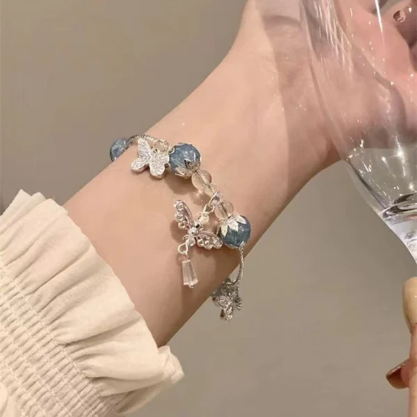 สร้อยข้อมือ ประดับลูกปัดแก้ว ไล่โทนสี