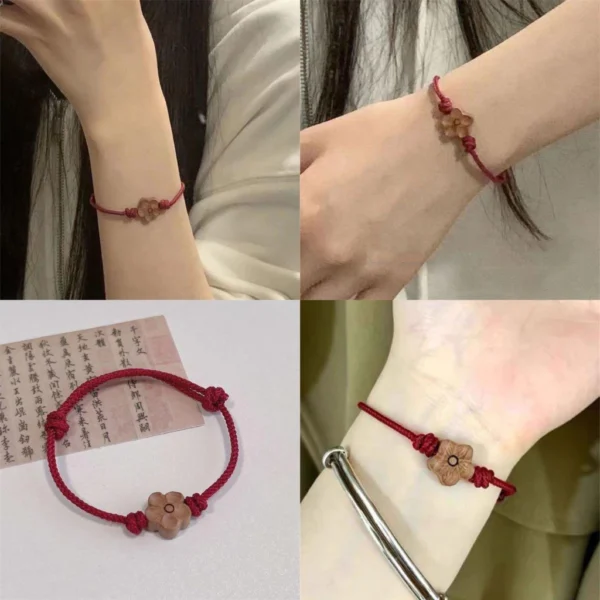สร้อยข้อมือเชือก จี้ดอกไม้ - Image 2