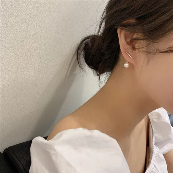 ต่างหูสตั๊ด ประดับมุก - Image 4