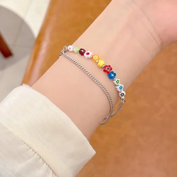 สร้อยข้อมือดอกไม้สีสันสดใสเวอร์ - Image 2